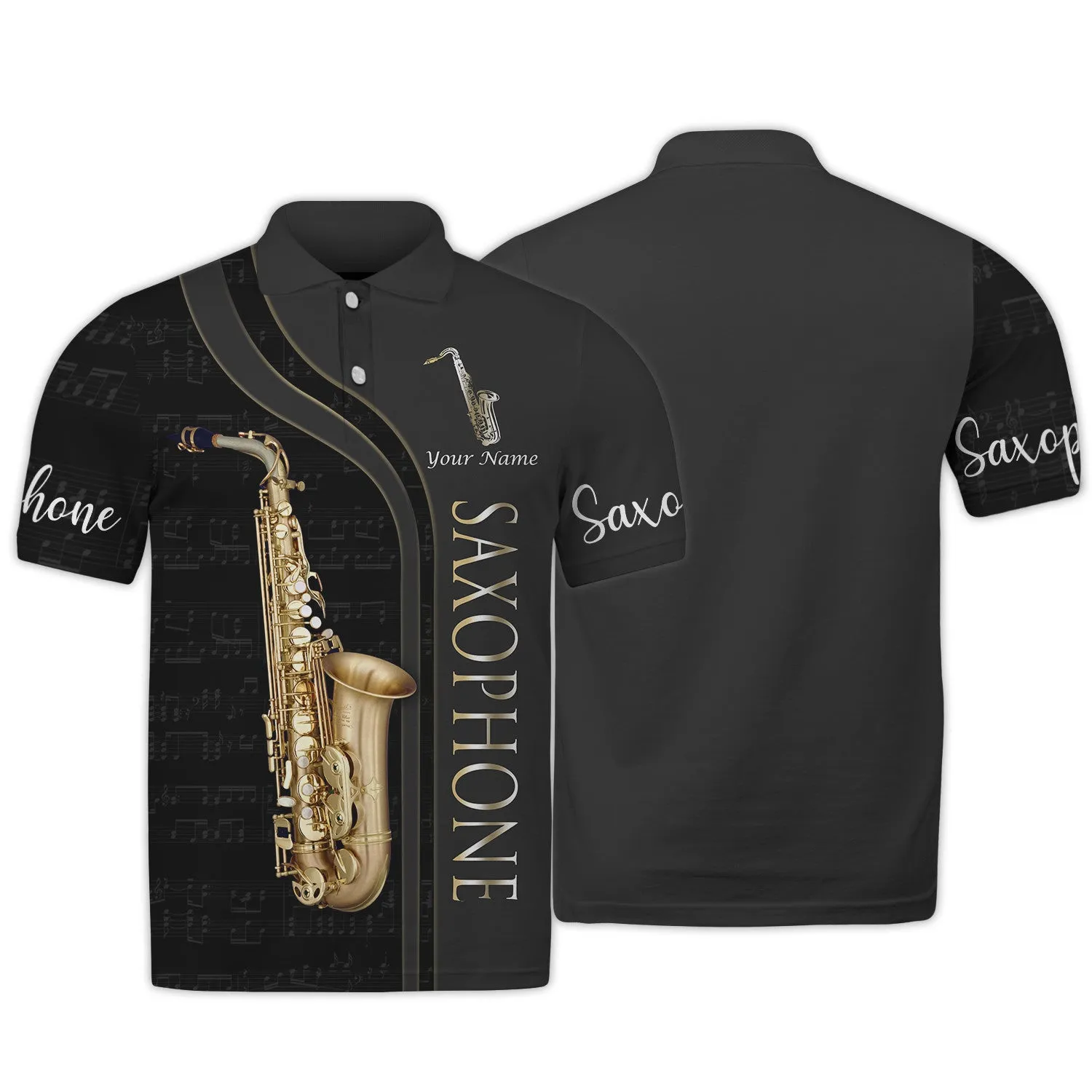Saxophone Personalized Name 3D Shirts 009