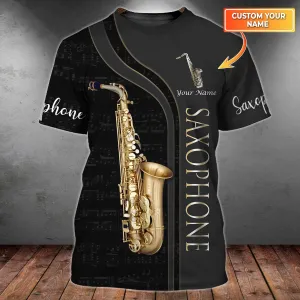 Saxophone Personalized Name 3D Shirts 009