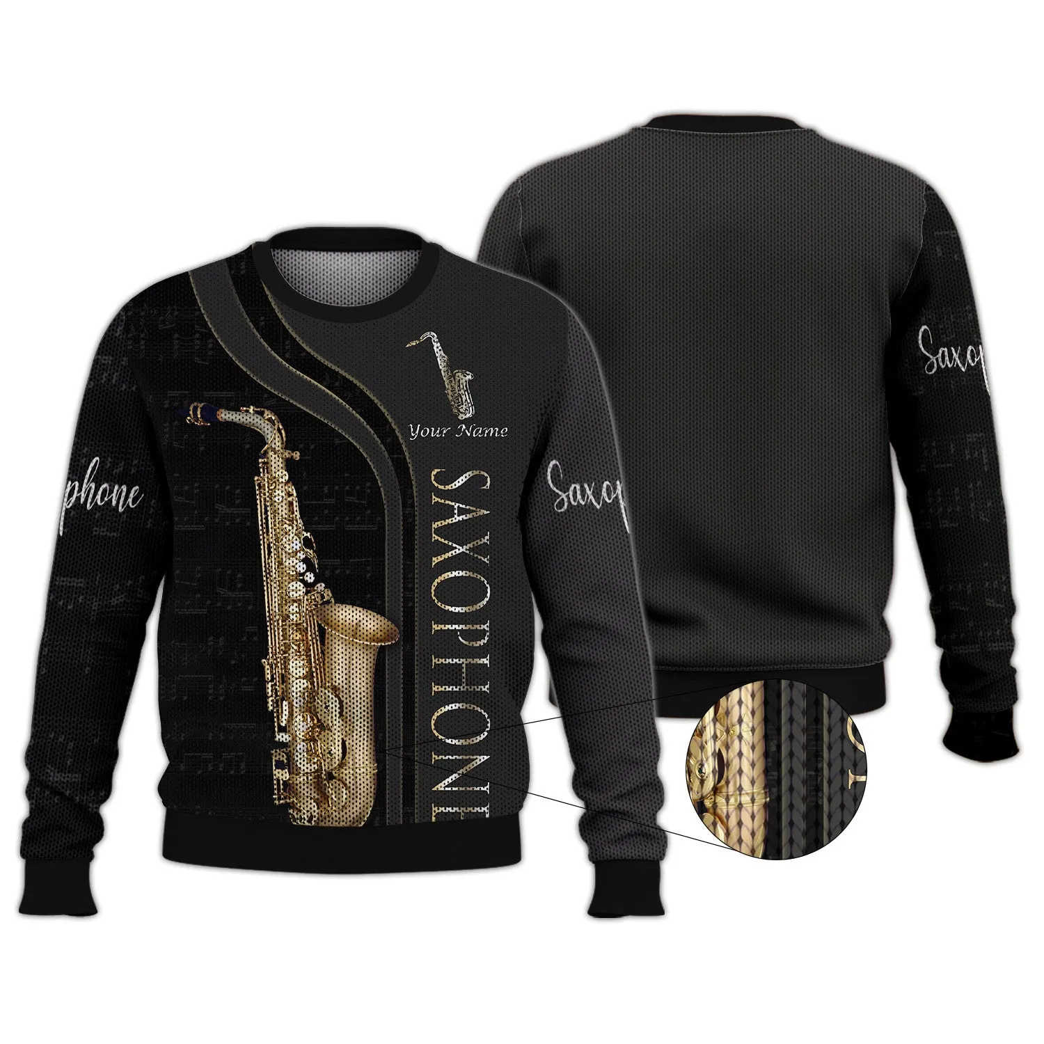 Saxophone Personalized Name 3D Shirts 009