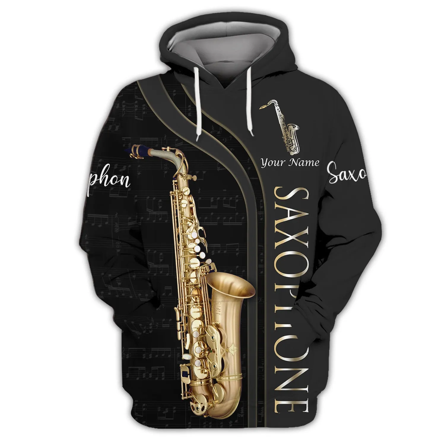 Saxophone Personalized Name 3D Shirts 009