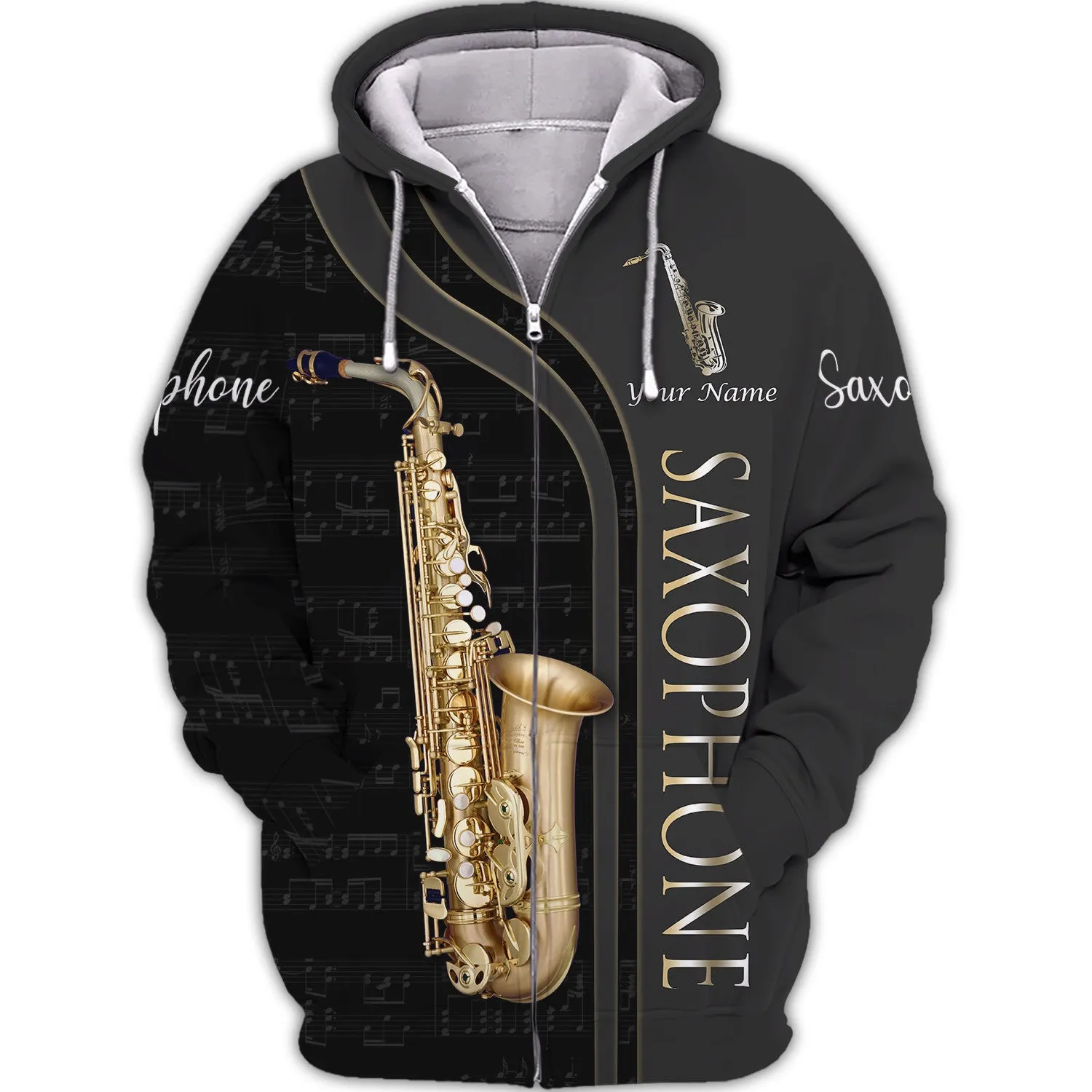 Saxophone Personalized Name 3D Shirts 009