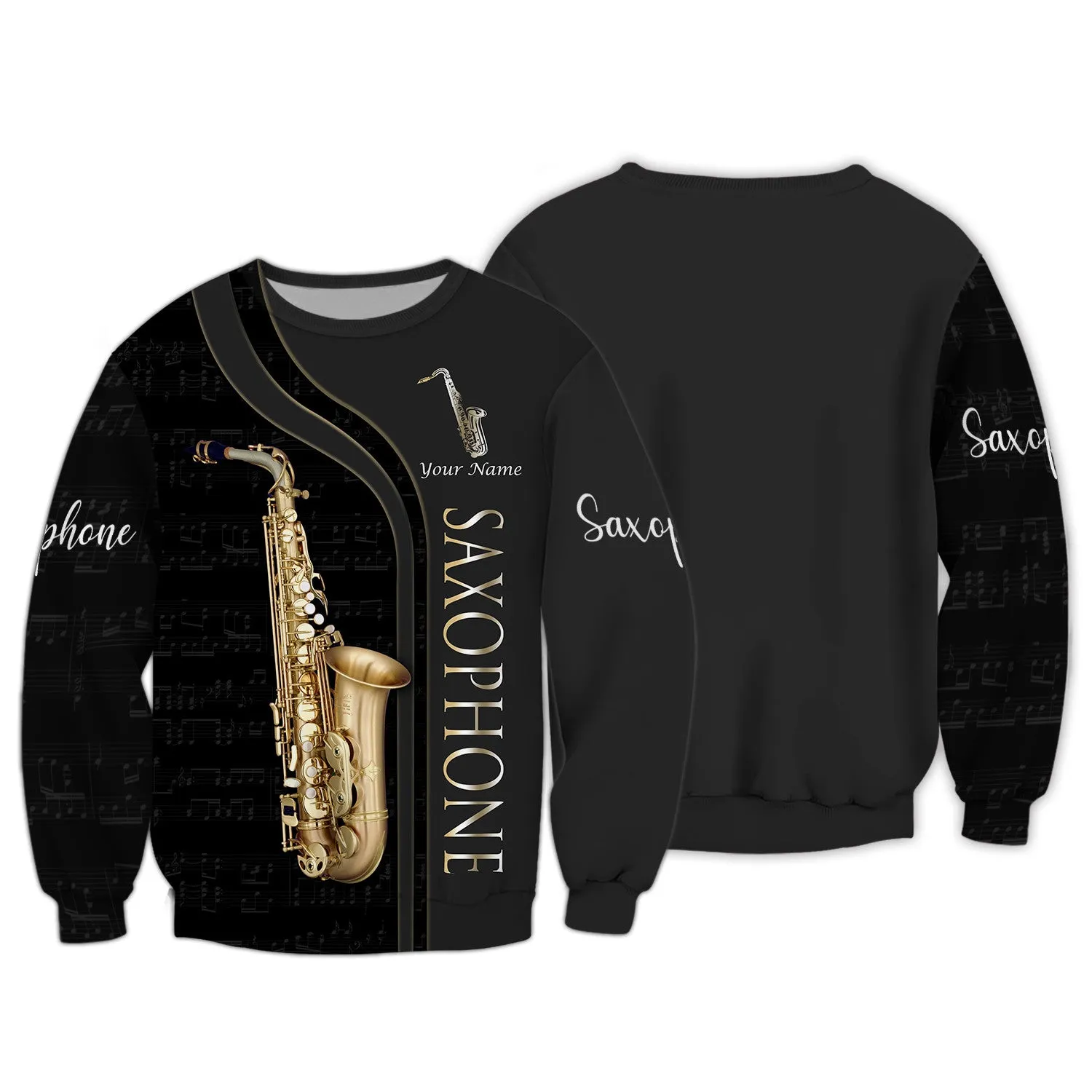 Saxophone Personalized Name 3D Shirts 009