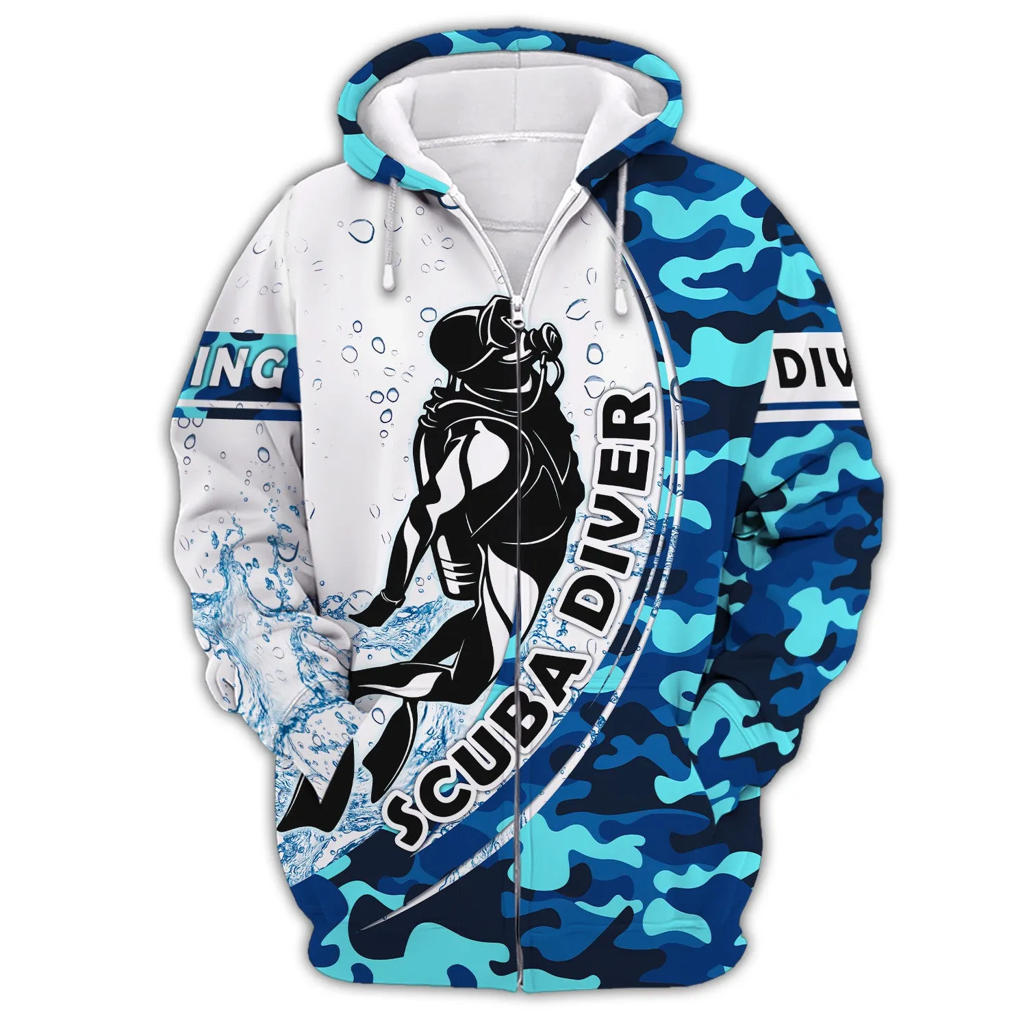 Scuba Diver, Scuba Diving 3D All Over Printed Tshirt Hoodie