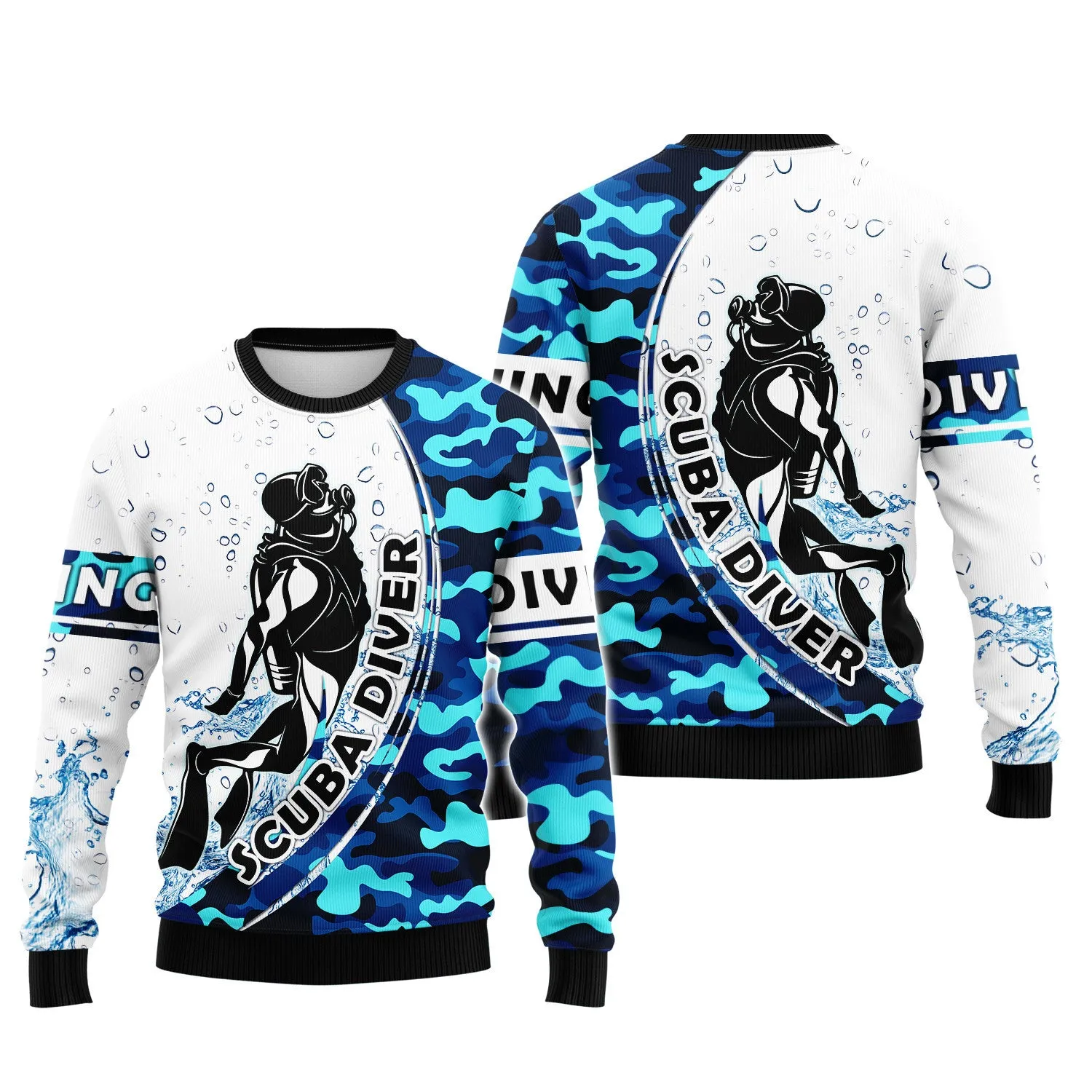 Scuba Diver, Scuba Diving 3D All Over Printed Tshirt Hoodie