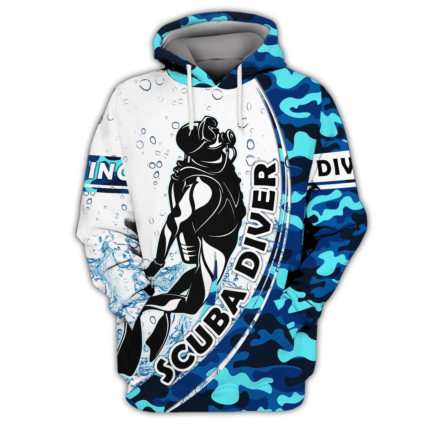 Scuba Diver, Scuba Diving 3D All Over Printed Tshirt Hoodie