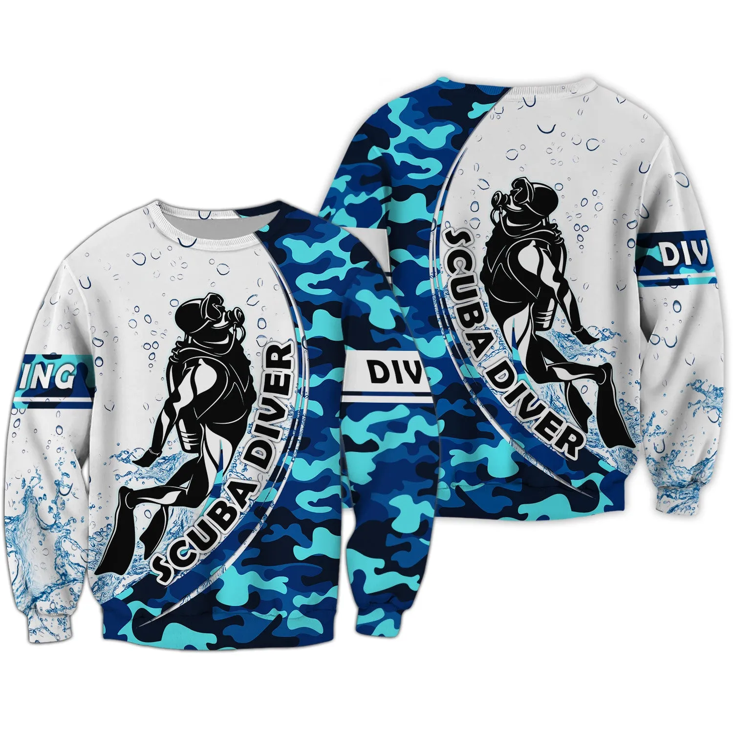 Scuba Diver, Scuba Diving 3D All Over Printed Tshirt Hoodie