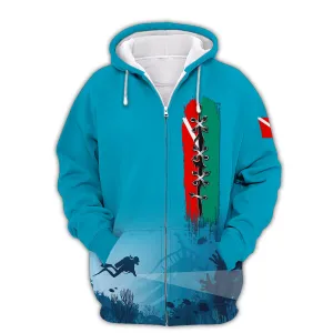 Scuba Diving 3D All Over Printed Tshirt Diver Hoodie Tshirt