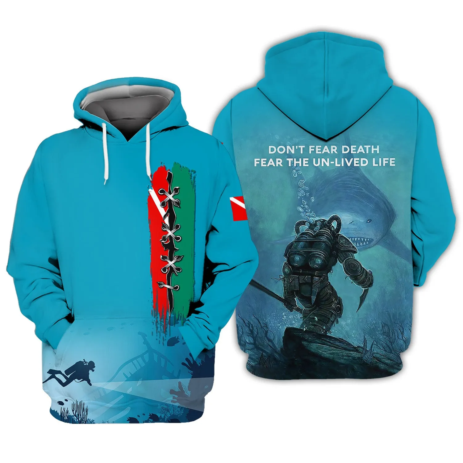 Scuba Diving 3D All Over Printed Tshirt Diver Hoodie Tshirt