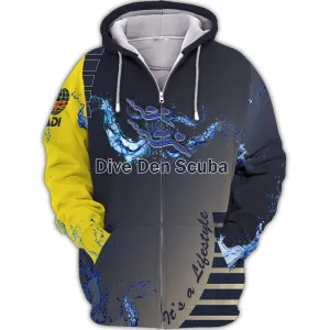 Scuba Diving 3D All Over Printed Tshirt Diver P1