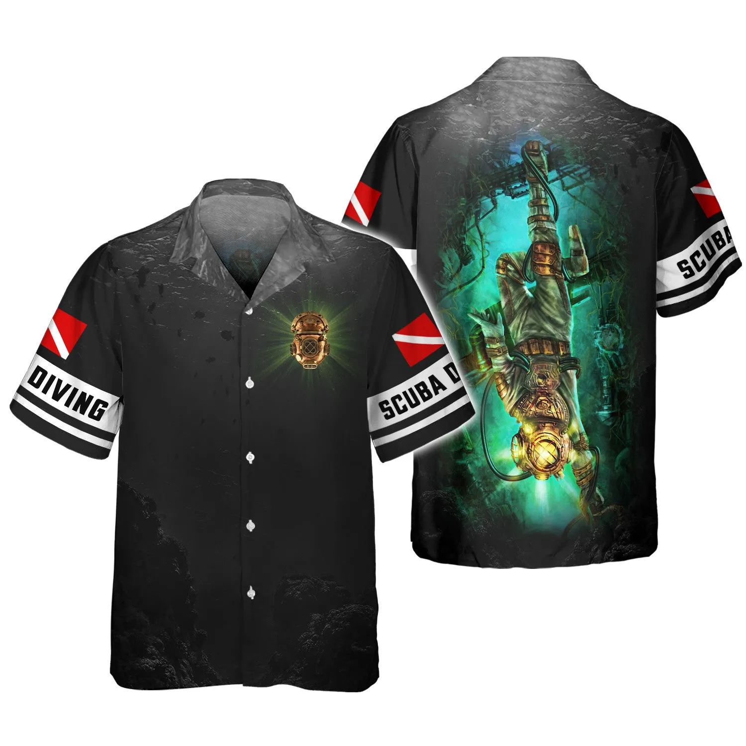 Scuba Diving 3D All Over Printed Tshirt Diver V2