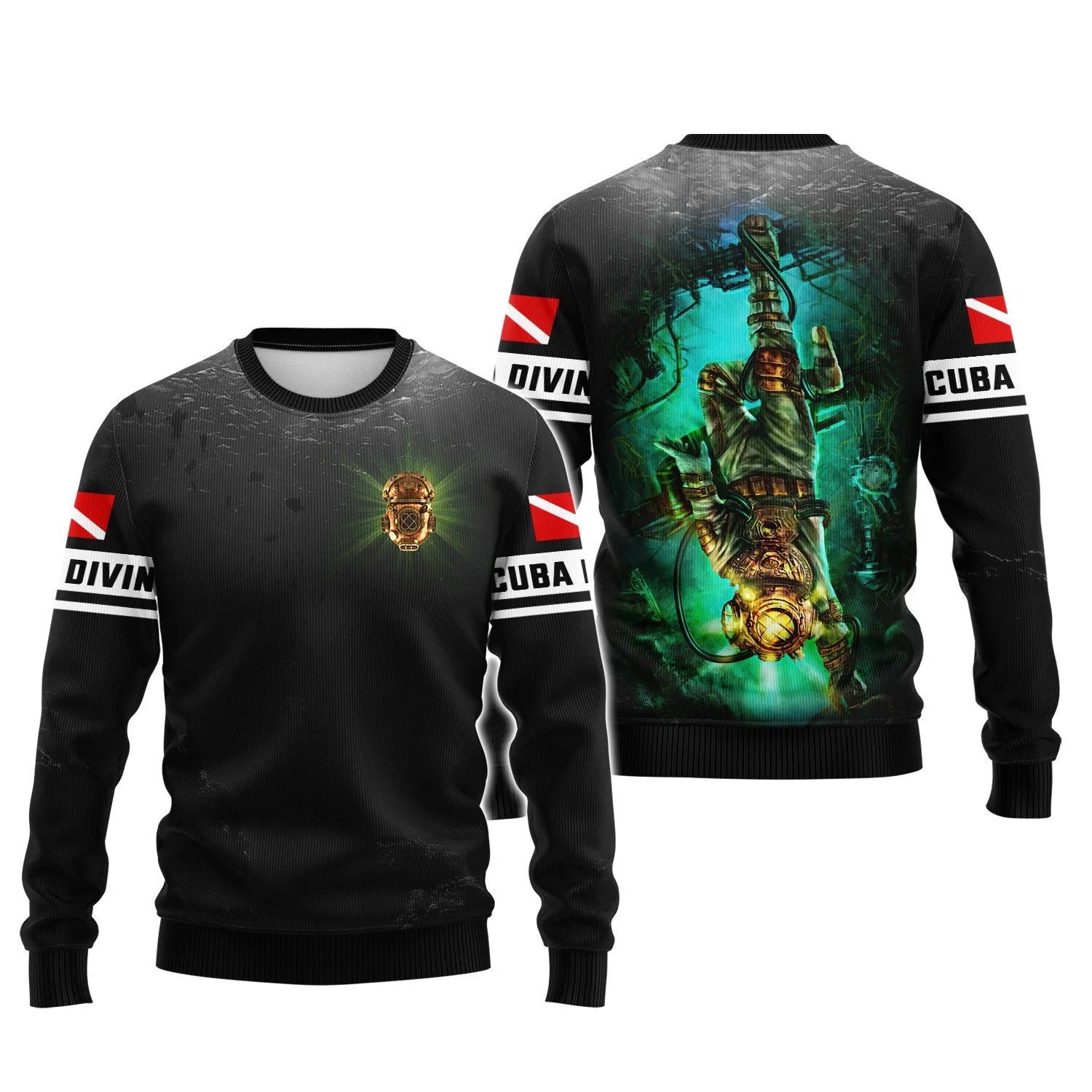 Scuba Diving 3D All Over Printed Tshirt Diver V2