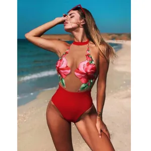 See-Through Tulle One-Piece Swimsuit