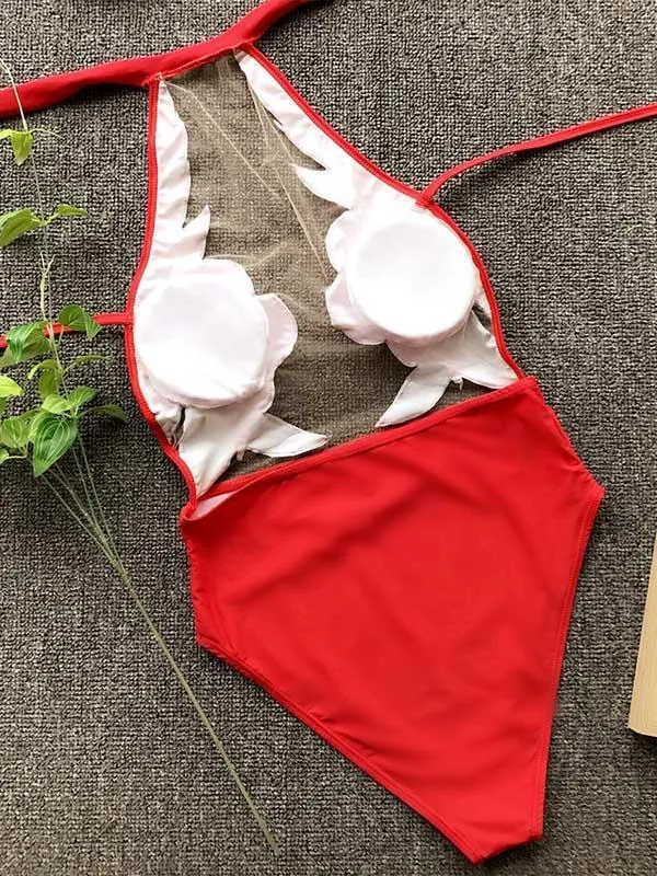 See-Through Tulle One-Piece Swimsuit