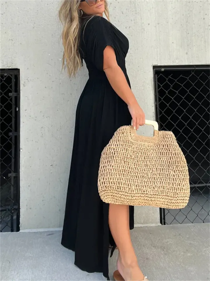 Sexy V Neck High Split Waisted Beach Dress for Women