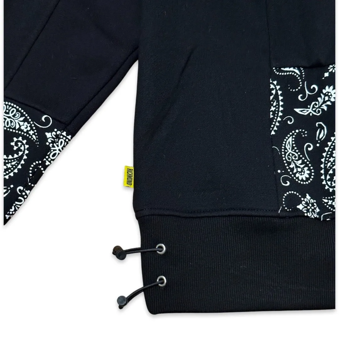 SI Crest Paneled Hoodie - Black Paisley