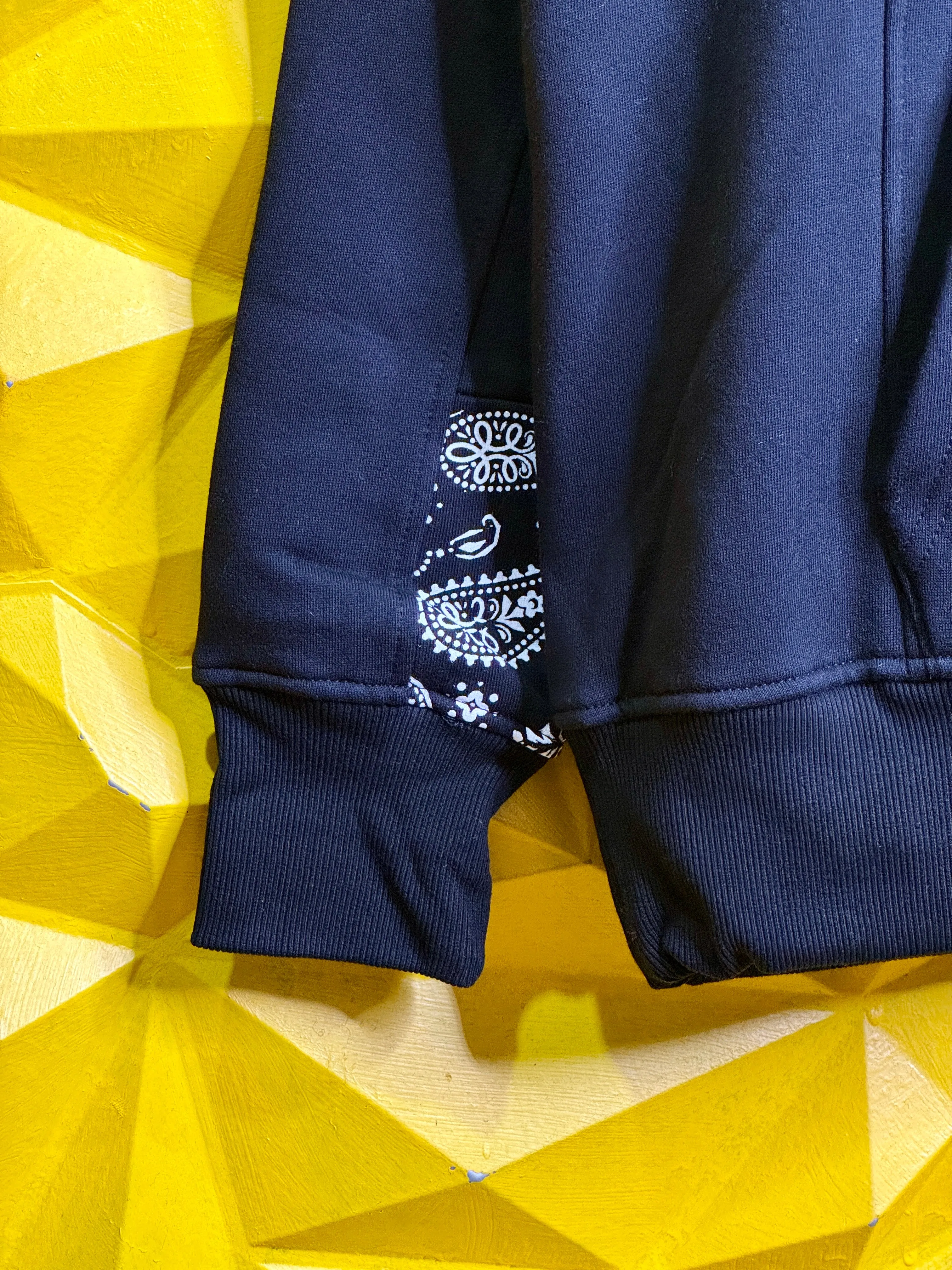 SI Crest Paneled Hoodie - Black Paisley