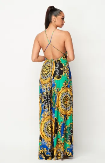 Silk Tropic Vacy Maxi Dress