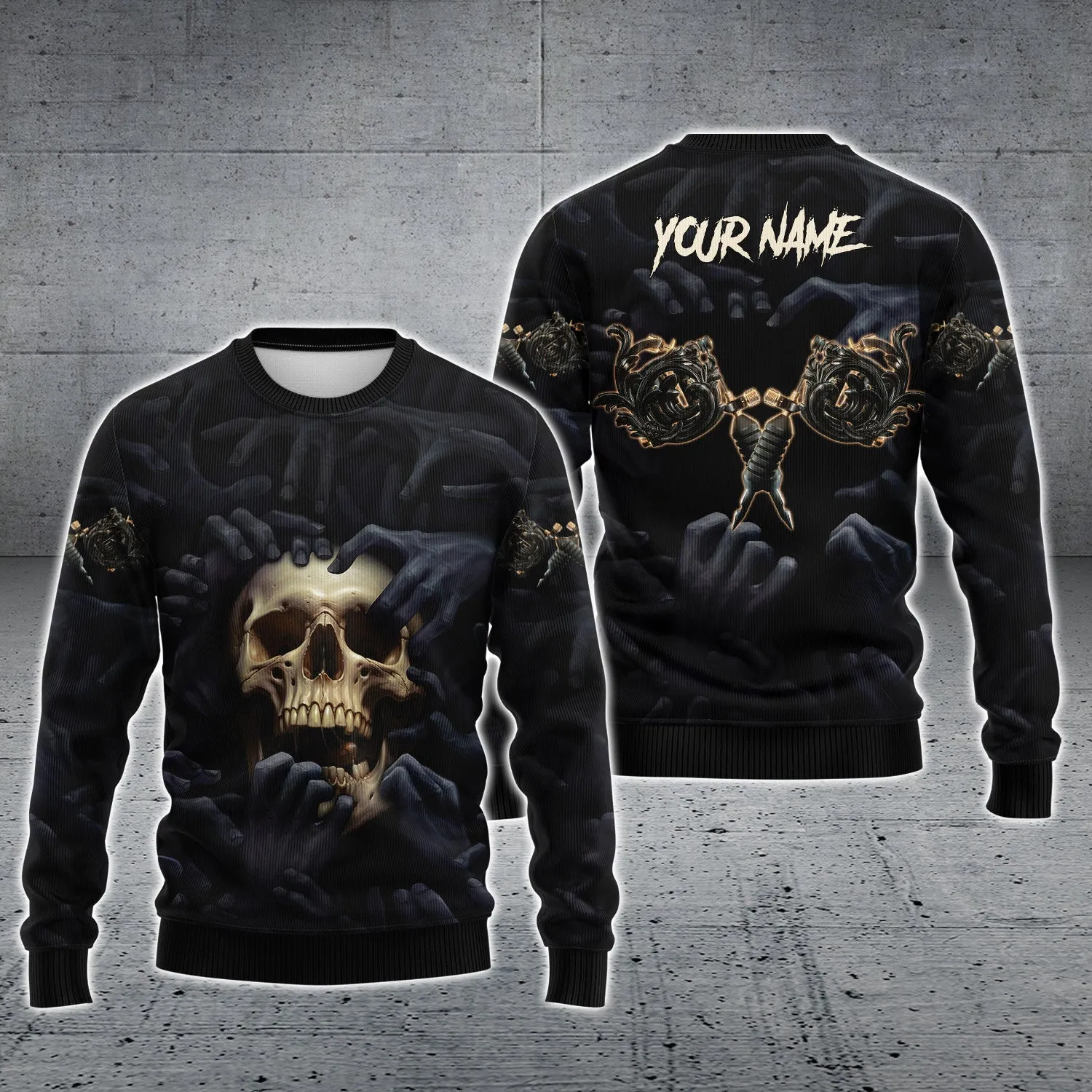 Skull Tattoo Artist Custom Name 3D Shirts