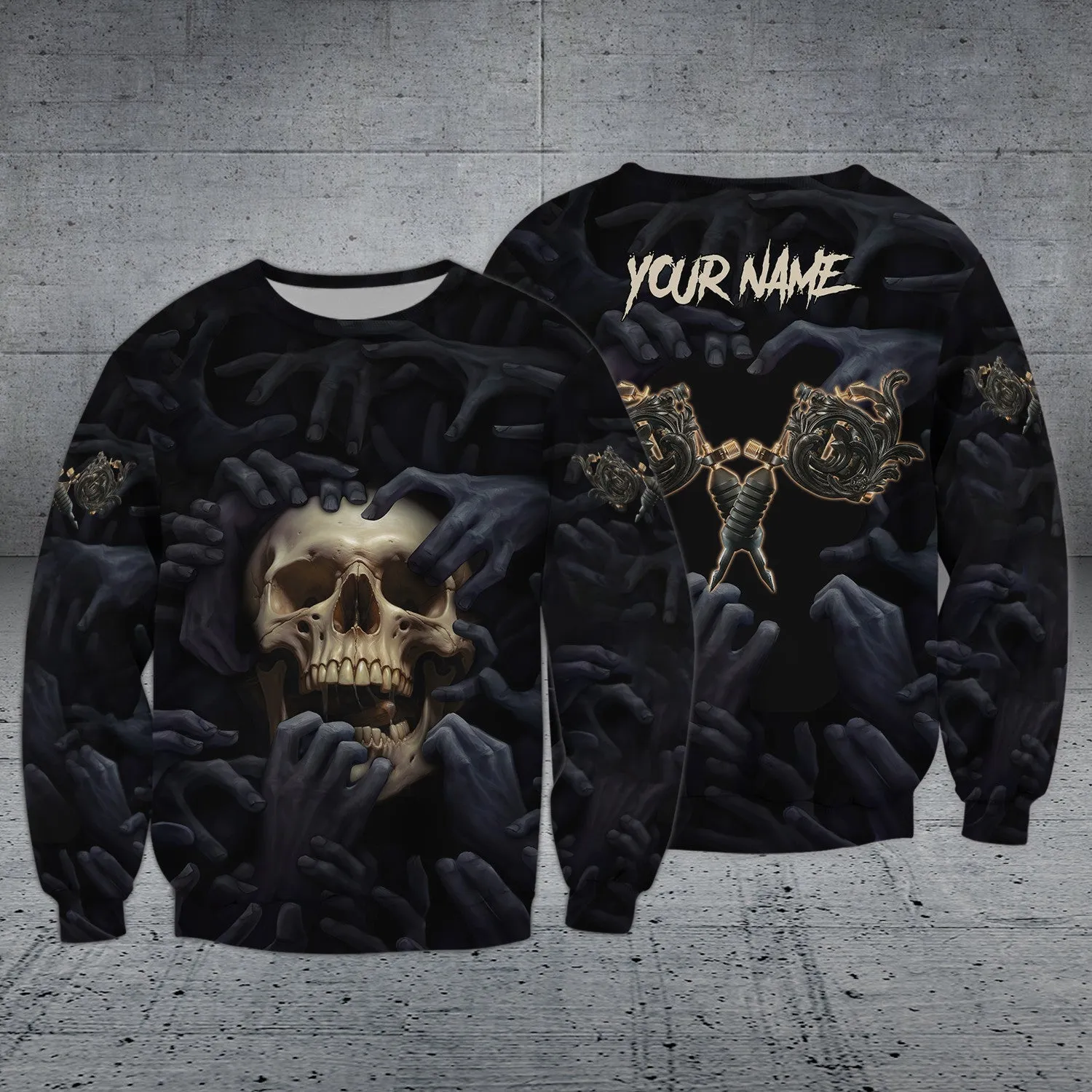Skull Tattoo Artist Custom Name 3D Shirts