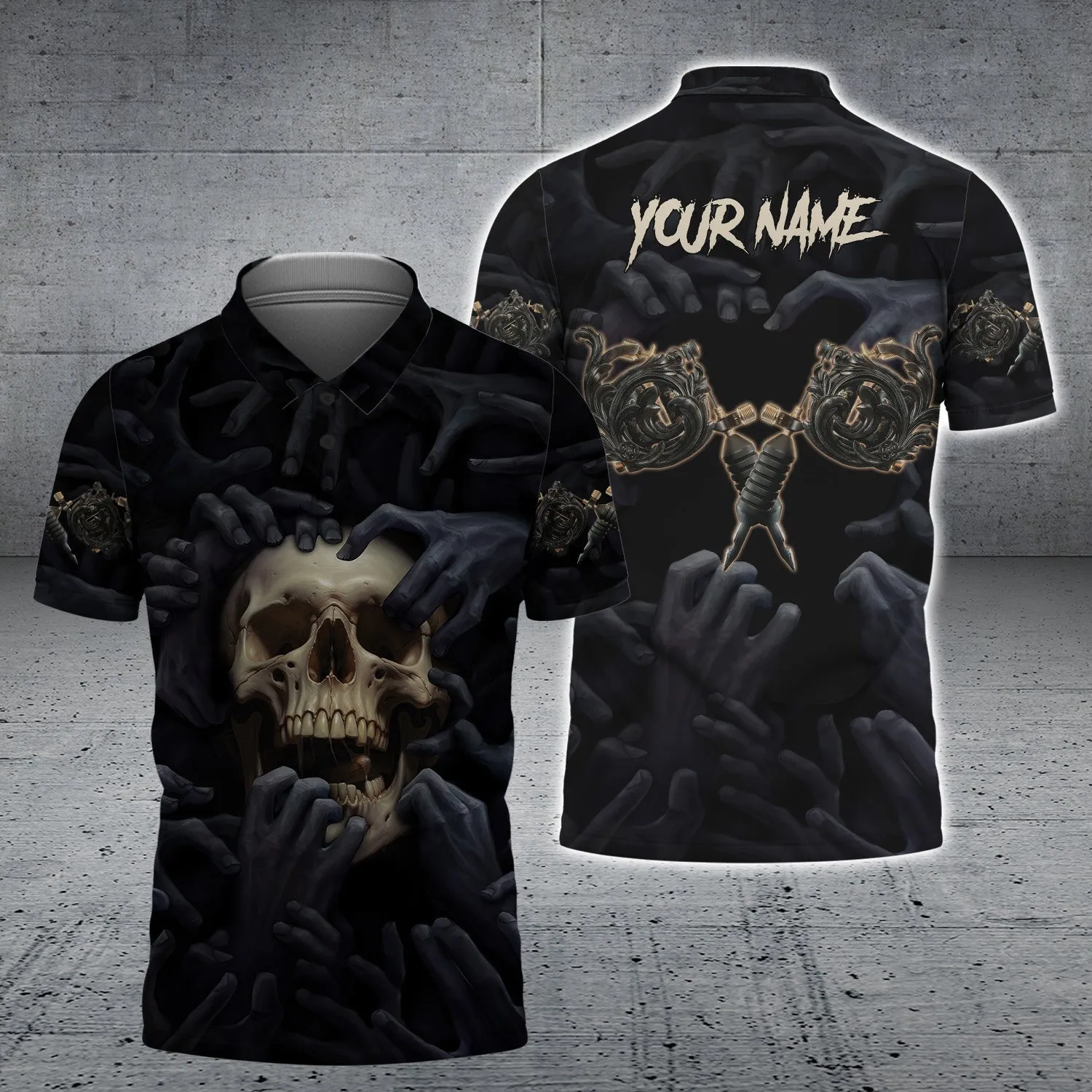 Skull Tattoo Artist Custom Name 3D Shirts