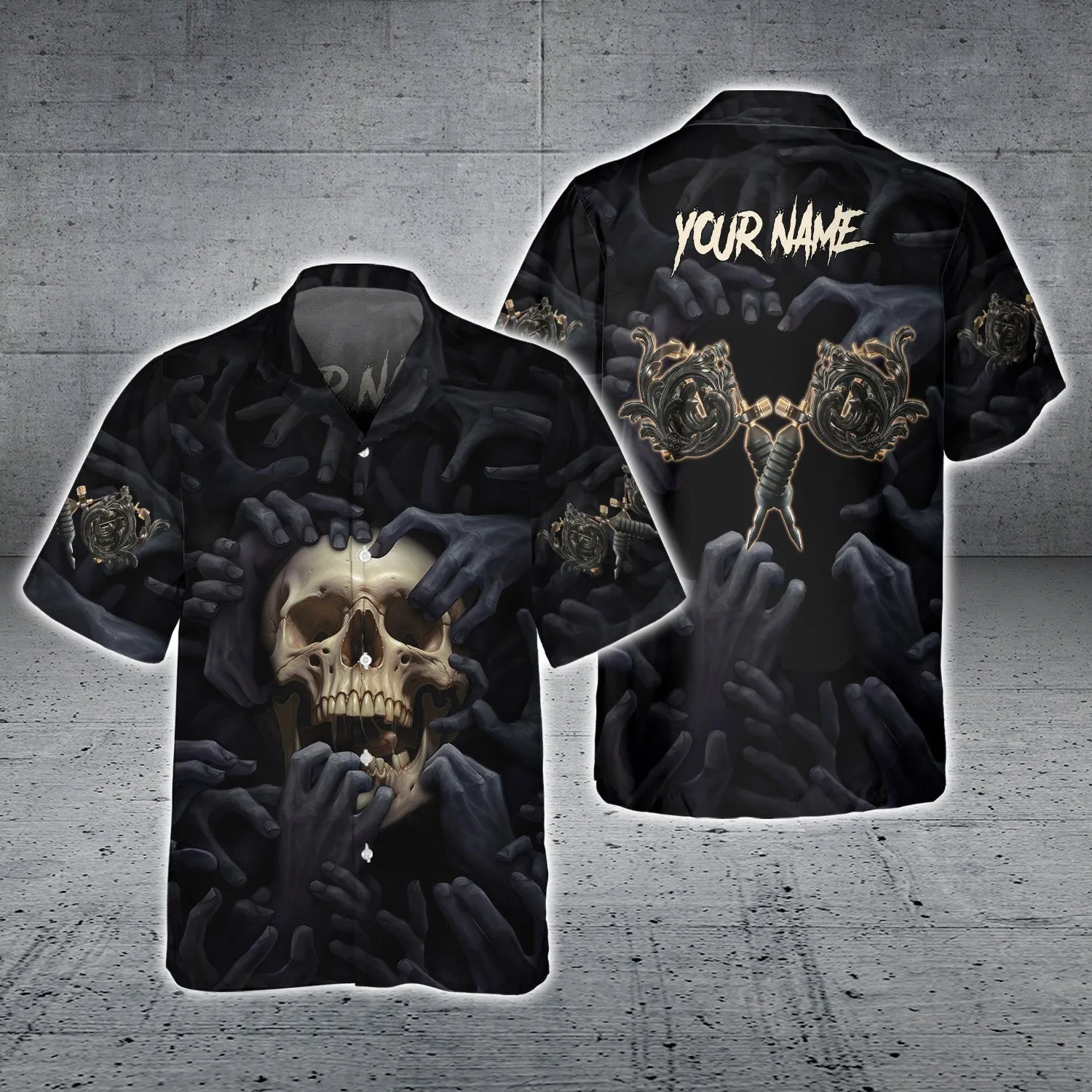 Skull Tattoo Artist Custom Name 3D Shirts