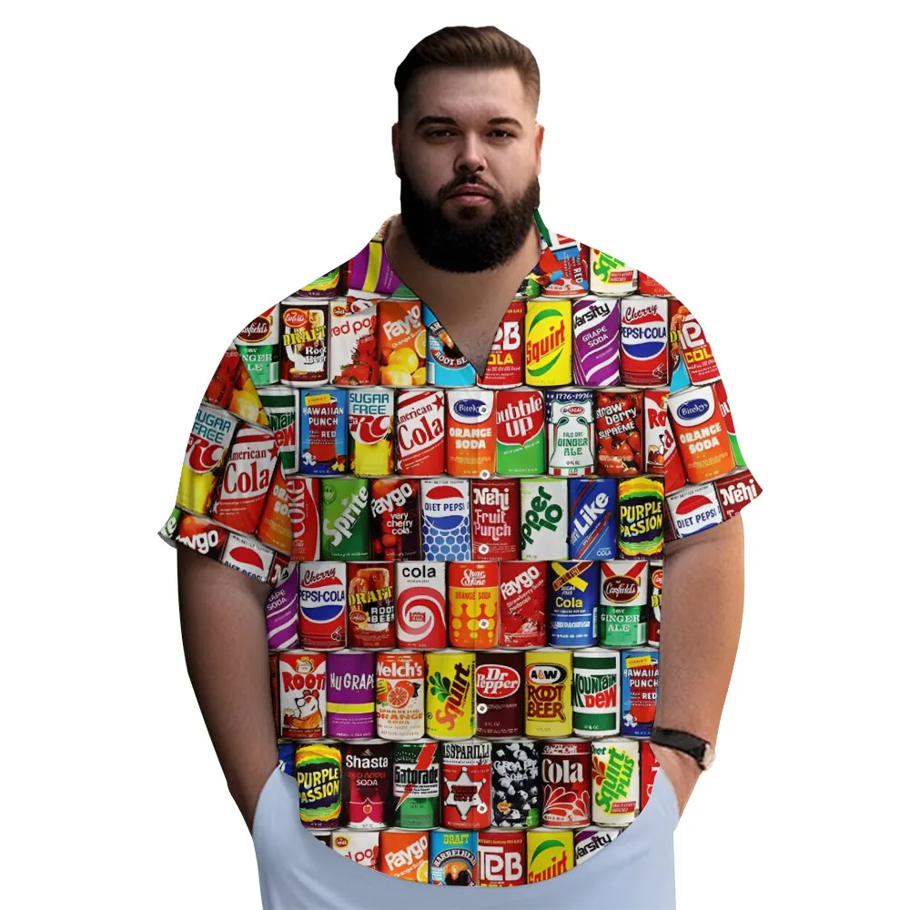 Snack Can Printed Casual Oversized Short Sleeve Shirt 2407003571