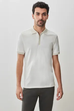 South Shore Open Collar Sweater Polo - Light Grey