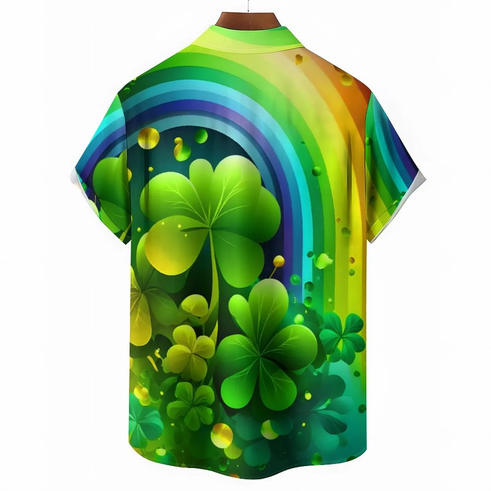 St. Patrick's Day Printed Men's Button-Pocket Shirt