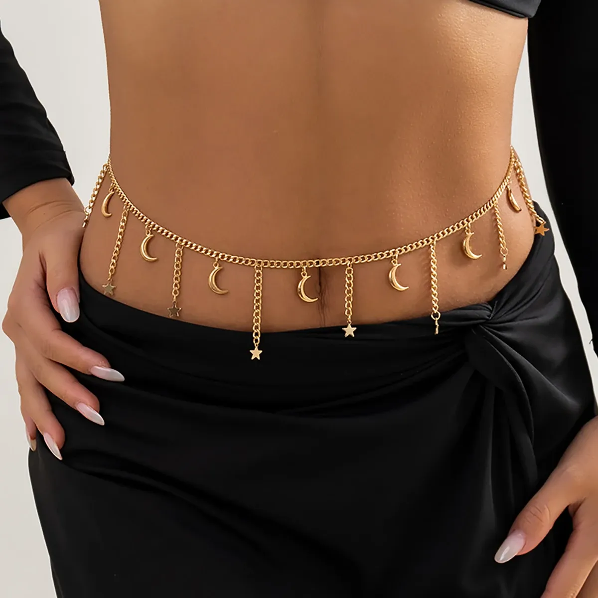 Star and Moon Tassel Waist Chain