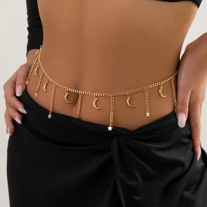 Star and Moon Tassel Waist Chain
