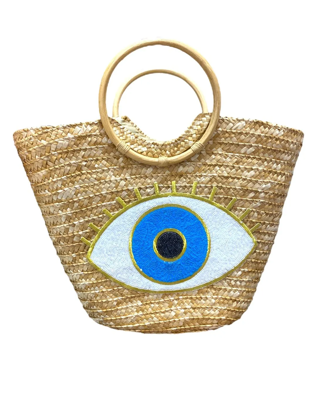 Straw Eye Design Beach Bag 2