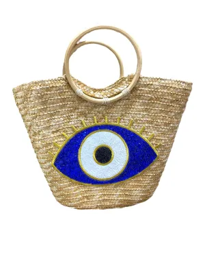Straw Eye Design Beach Bag 2