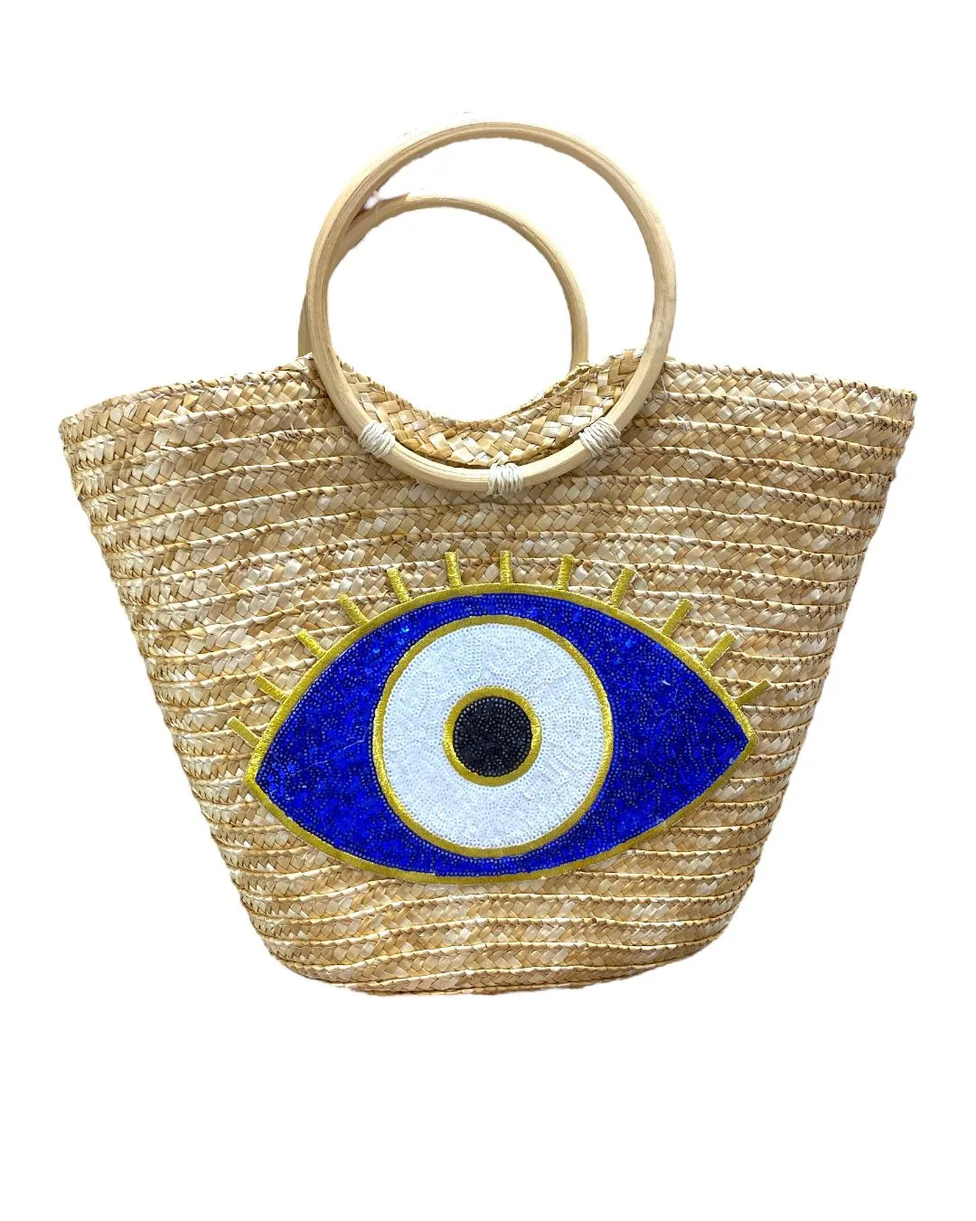 Straw Eye Design Beach Bag 2