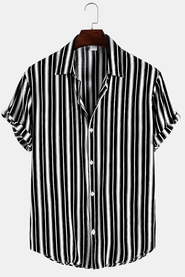 Stripes Short Sleeve Casual Shirts