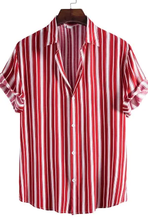 Stripes Short Sleeve Casual Shirts
