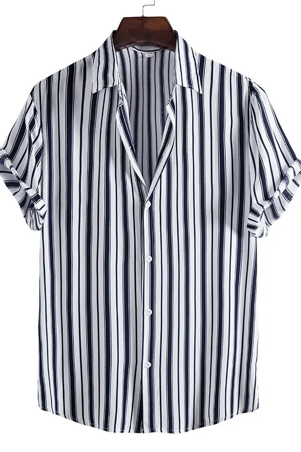 Stripes Short Sleeve Casual Shirts