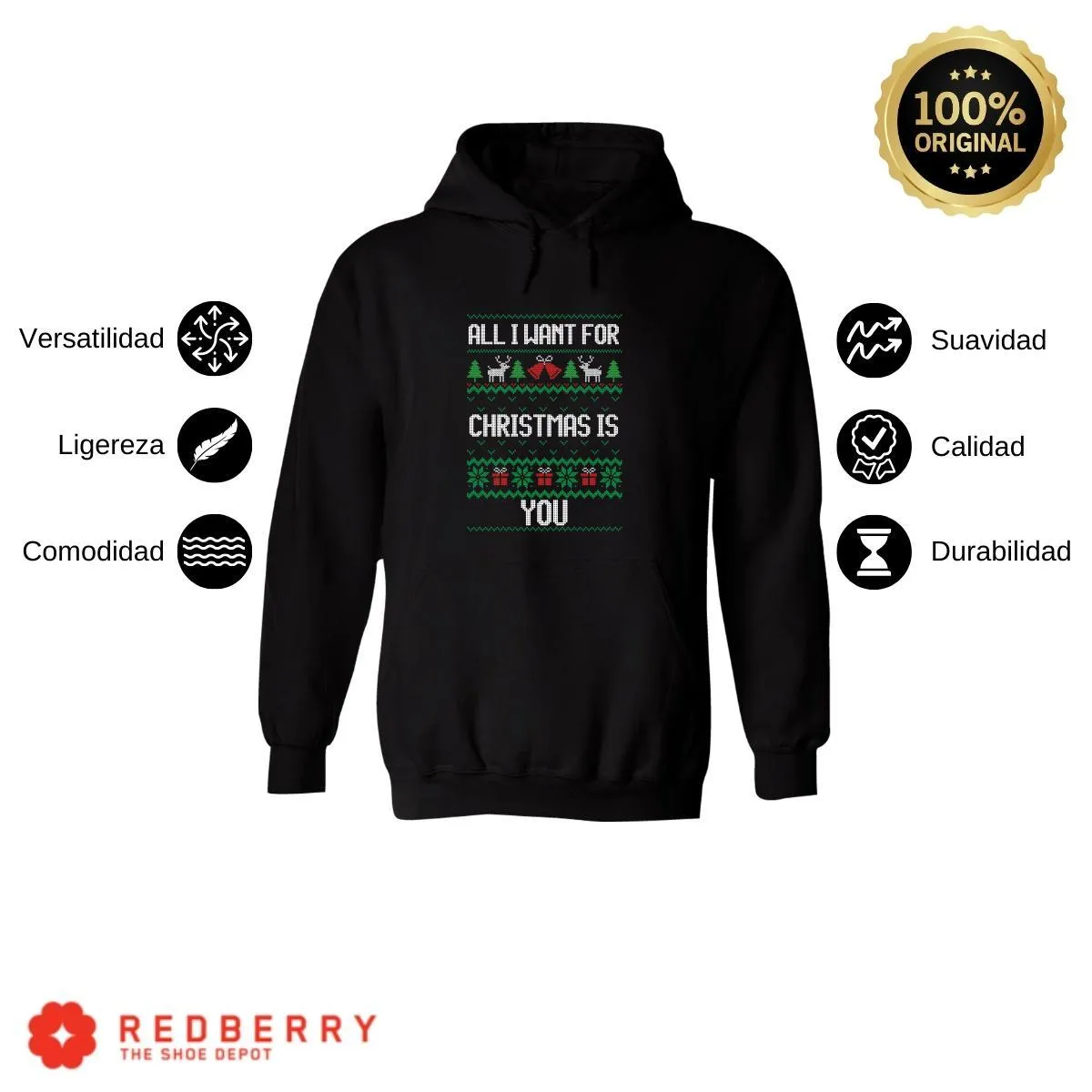 Sudadera Deportiva Hombre Navideña Hoodie 013