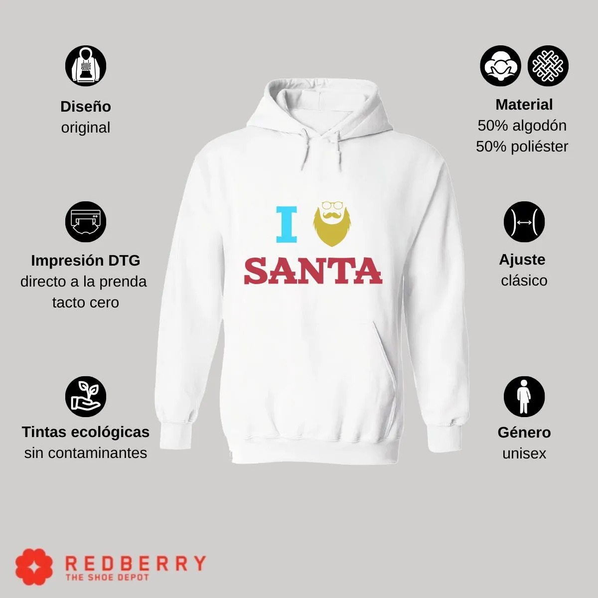 Sudadera Navideña Hombre Deportiva Hoodie 009