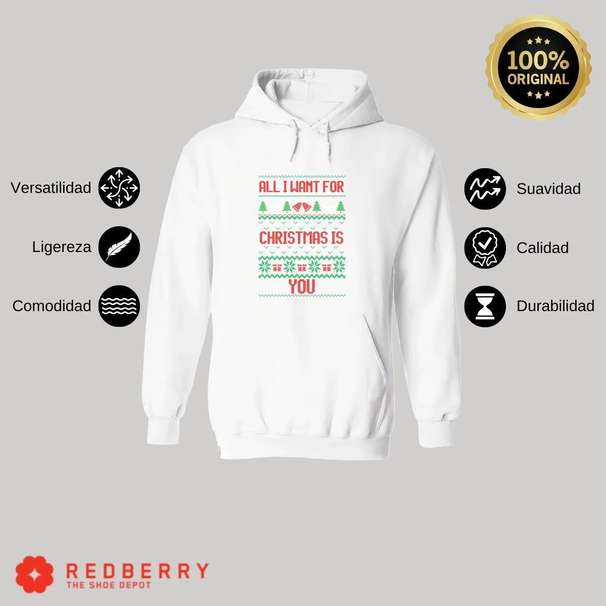 Sudadera Navideña Hombre Deportiva Hoodie 013