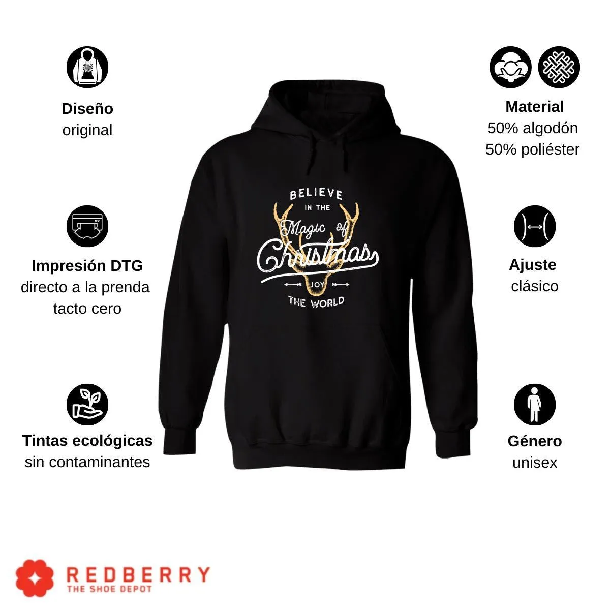 Sudadera Navideña Hombre Deportiva Hoodie 030