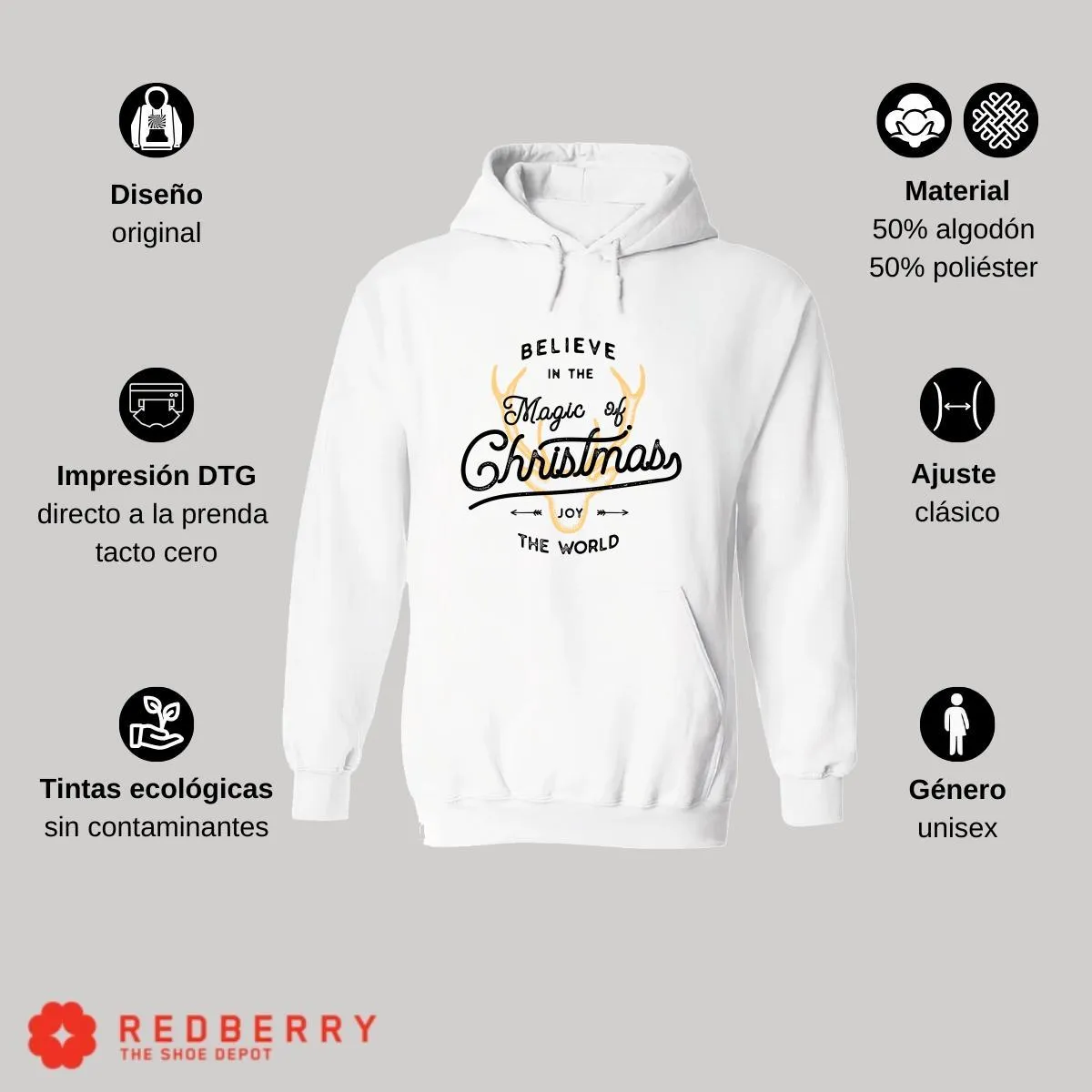 Sudadera Navideña Hombre Deportiva Hoodie 030