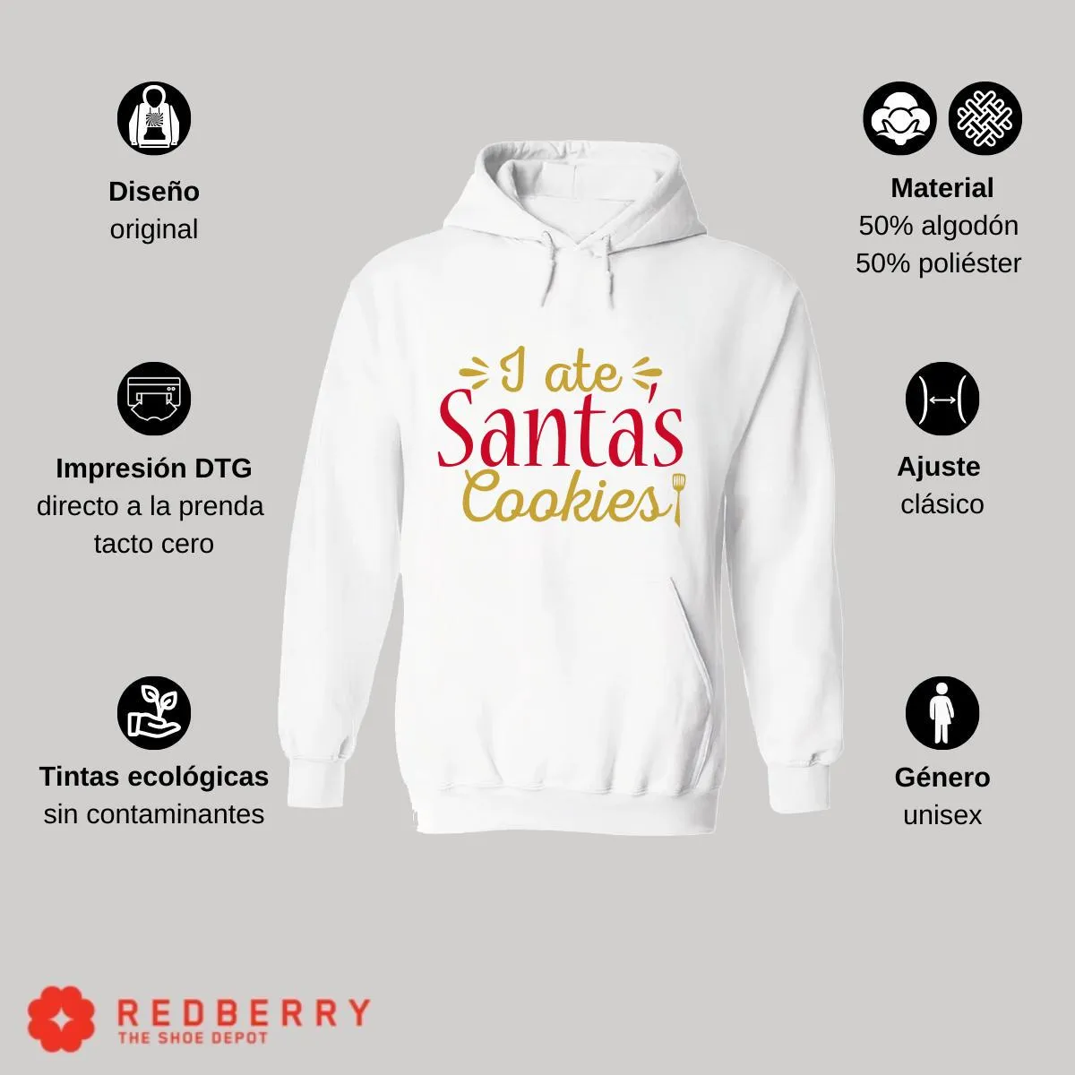 Sudadera Navideña Hombre Deportiva Hoodie 049