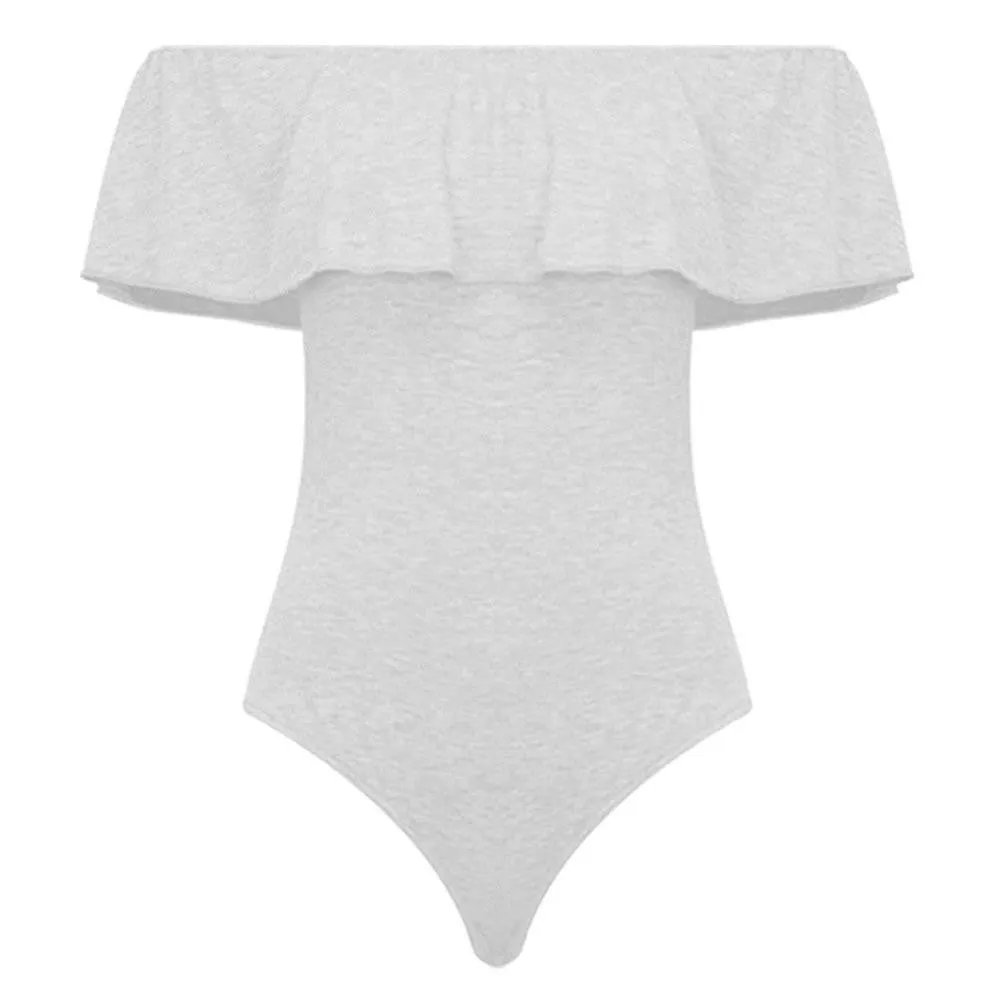 Summer Off Shoulder Backless Rompers Sexy Ruffles Women Bodysuit Crop Tops Blusa Womens Jumpsuit Bodycon Shirts Overalls