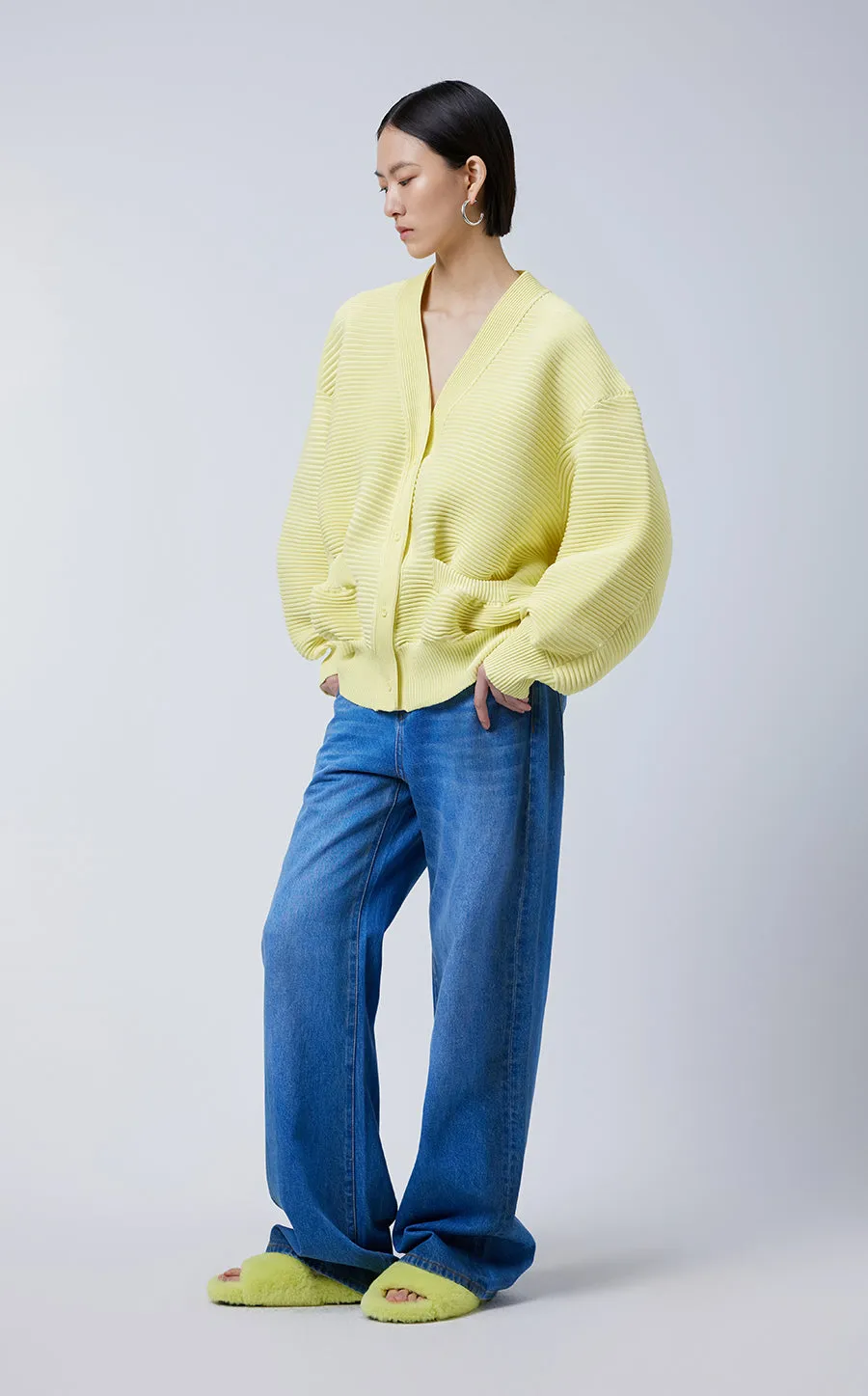 Sweater / JNBY Relaxed Jacquard Mid-length Cardigan
