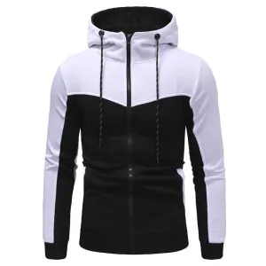Sweatshirt Mens Autumn Winter Casual Packwork Slim Fit Sweatshirt Hoodies Top Men's zipper Warm Outdoor sport Top Coat