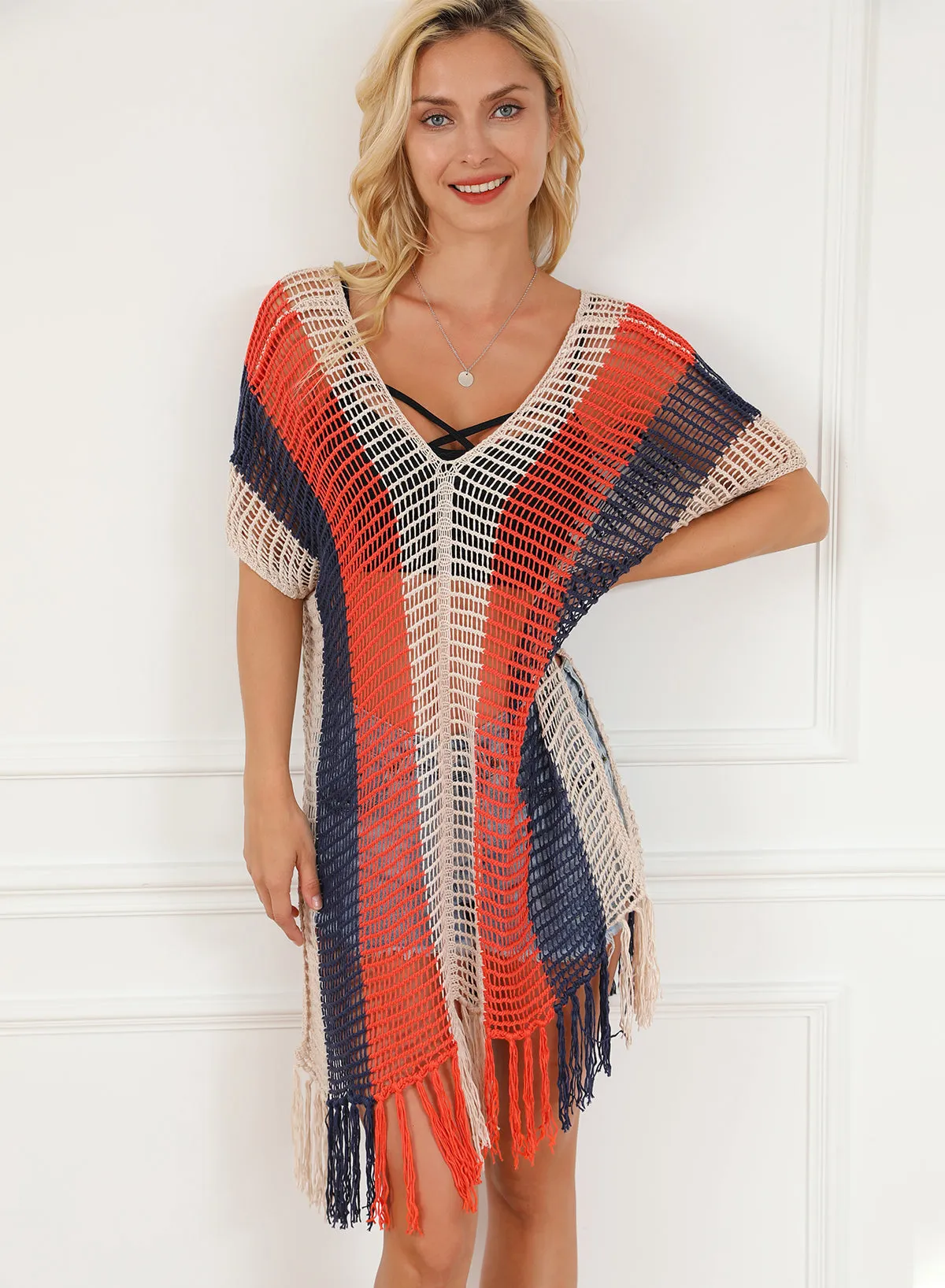 Tassel Crochet Beach Cover Up
