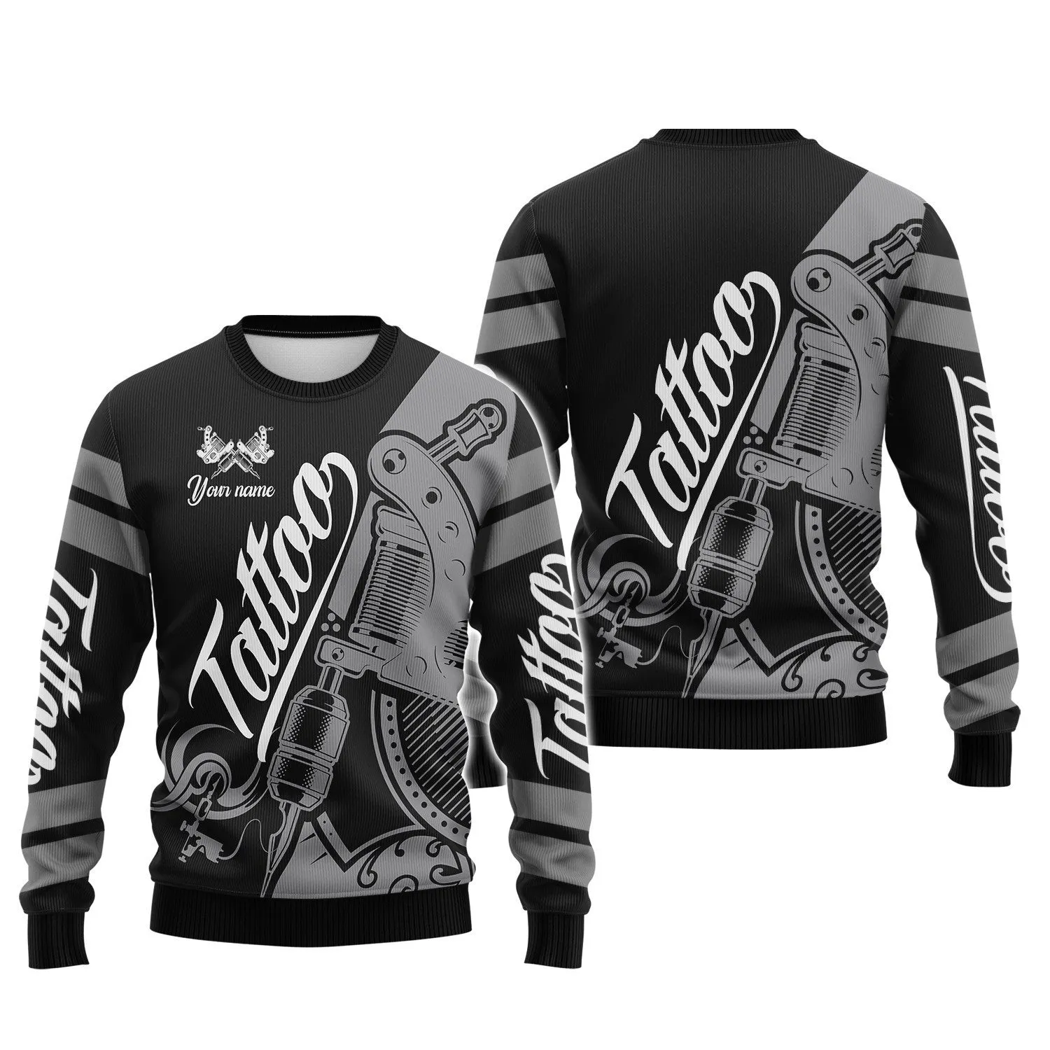 Tattoo Artist Shop Personalized Name Zipper Hoodie