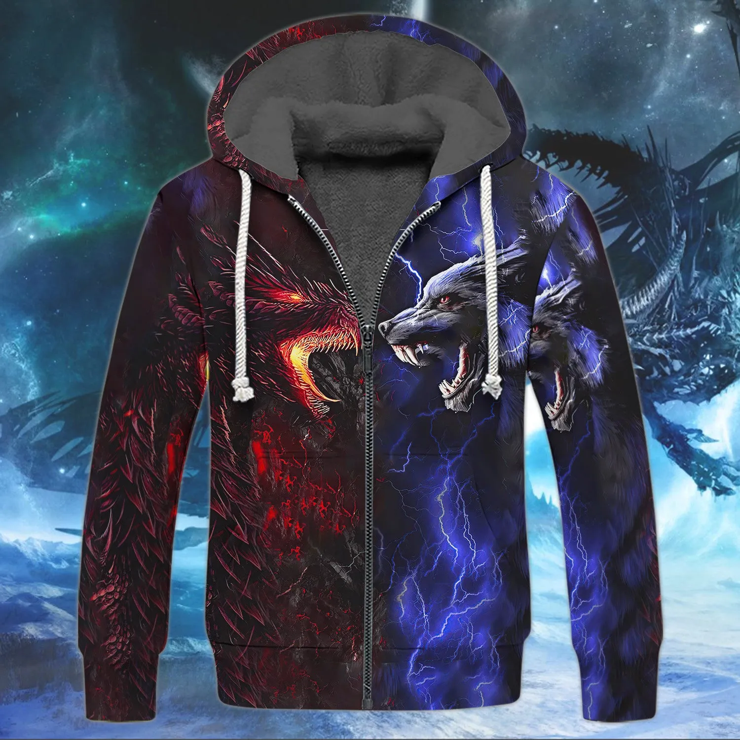 Tattoo Dungeon Wolf And Dragon 3D Full Print Shirts