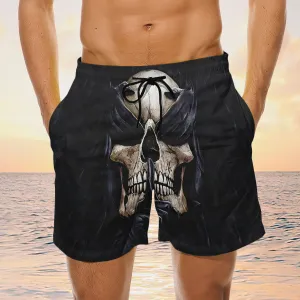 Tattoo Skull Art Mens Boardshorts, Skull Lover Men's Swim Trunks, Skull Lover Hawaiian Shorts for Men