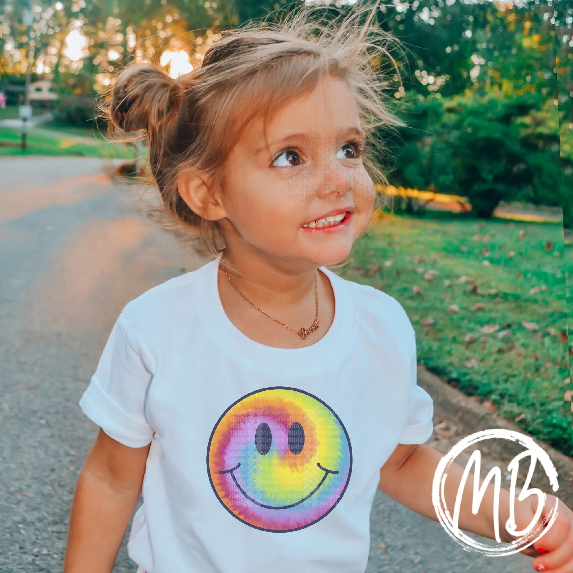 Tie Dye Smiley Ruffle Tee or Onesie | Toddler | Baby | Girl | Smiley Face |